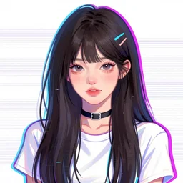 asian girl glitch art
