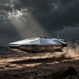 andrzej sykut, azazel. artstation. com, a cyber ship landed in the ground,
