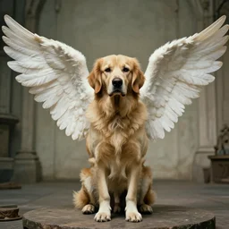 the dog angel, large, centered, film still from the movie directed by denis villeneuve and david cronenberg with art direction by h. r. giger and bernie wrightson