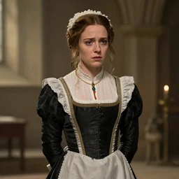 8k a noble household's medieval chambermaid in her early thirties with a worrisome and compassionate personality, by Raymond Swanland Greg Rutkowski Lise Deharm, {perfect face}, {perfect eyes}, elegant regal posture, rendered in Octane 4k