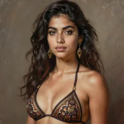 sexy painting of a jordanian girl, bikini, ultra realistic, sharp details, subsurface scattering, intricate details, warm lighting, beautiful features, highly detailed, photorealistic, octane render, 8 k, unreal engine, art by artgerm and greg rutkowski and alphonse mucha
