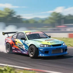the drift championships in the style of an anime