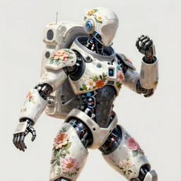 a warrior robot astronaut, floral! looks like a machine from horizon zero dawn, posing for a fight intricate, elegant, highly detailed, digital painting, artstation, concept art, smooth, sharp focus, illustration, art by artgerm and greg rutkowski and alphonse mucha, 8 k
