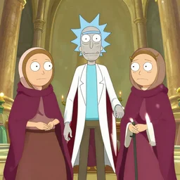 rick and morty as religious jews, digital illustration, in the style of irina french