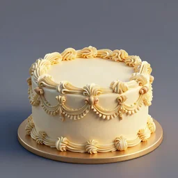 3 d render of a baroque cake