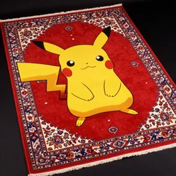 pikachu in the style of a persian rug, studio lighting, photorealistic, kodachrome