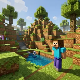 a cinematic photograph of a minecraft world