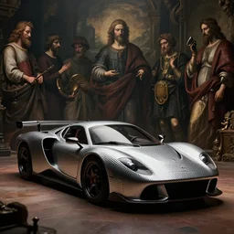 photo of ribbed supercar with by hieronymus bosch, dream - like heavy atmosphere, perfect composition, detailed octane render trending on artstation, 8 k artistic photography, volumetric dramatic cinematic perfect light, chiaroscuro, masterpiece, raphael, caravaggio, beksinski, rutkowski, beeple