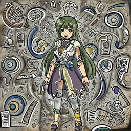 character megumin from konosuba, (((design))) ((((cave painting))))