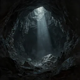 epic dark cave matte painting by anato finnstark by peder balke by peder balke by chip zdarsky, rocks and stone dark mystic. ray of light artstation brushed illustrated print epic - agony desperate metal kvlt nordic noir cave dark widescreen format videogame title