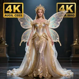full length photo of a very beautiful!! fairy queen with ornate sparkling robes, highly detailed, 4 k, hdr, smooth, sharp focus, high resolution, award - winning photo