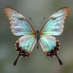 a detailed photograph of a real fairy creature with butterfly wings.