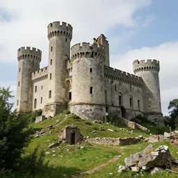 time magic has caused a castle to be half in ruin and half as it was brand new.