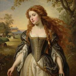 a beautiful princess, hair flowing down, intricate, highly detailed, artstation, illustration, jurgens, rutkowski, bouguereau, pastoral, rustic, georgic