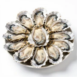 A pile of thousands of oysters on a little plate