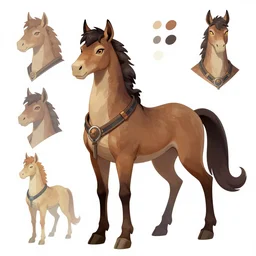 Centaur character design sheet, trending on artstation