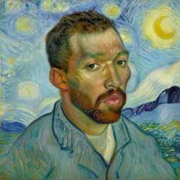 vincent van gogh painting of kanye west, oil painting