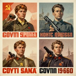 soviet propaganda 1 9 6 0 s propaganda poster art, four tone, muted colors