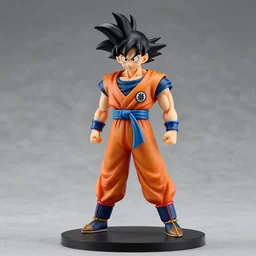 an anime nendoroid of son goku, figurine, detailed product photo