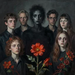 portrait, nightmare anomalies, shade is a bozo flowers by dariusz zawadzki, kenneth blom, mental alchemy, james jean, pablo amaringo, naudline pierre, contemporary art, hyper detailed