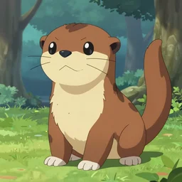 half cat, half otter, digimon creature
