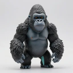 still figurine of gorilla in the style of monster high, personification, detailed product photo, tone mapped, beautiful composition, 8 5 mm, f. 1 8, soft lighting
