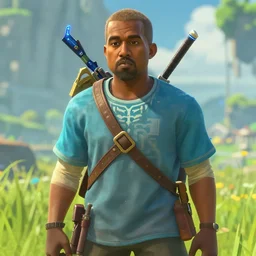 screenshot of kanye west in zelda breath of the wild
