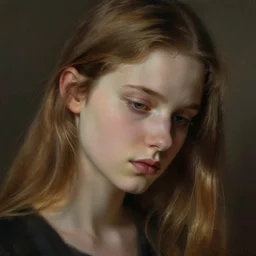 depressed girl portrait, by david lynch