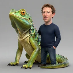a hybrid chimera between mark zuckerberg and a lizard, extremely detailed, digital art,