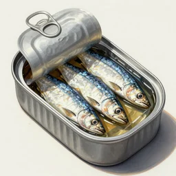 sardine in a can, extremely detailed masterpiece, illustration, by michael sowa,