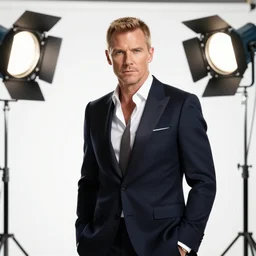 unreal engine 5 quality render, studio lighting, bright studio setting, photorealistic portrait, crisp quality and light reflections, highly detailed, still photo of james bond
