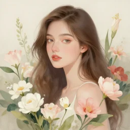 a painting of a woman surrounded by flowers, digital art by james jean, behance contest winner, psychedelic art, artwork, cosmic horror, digital illustration