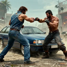 mortal kombat 1 1 gameplay footage of a denim audi a 4 b 6 avant ( 2 0 0 2 ) fighting an enemy brutally