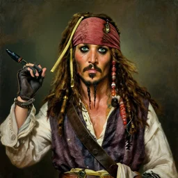 a beautiful painting of jack sparrow by caspar david friedrich, featured on artstation