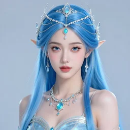 portrait of fairy princesswith blue hair, glowing, ornate and intricate jewelry, jaw dropping beauty, glowing background lighting, white accent lighting, hyper detailed, fairy tale, 4 k octane render