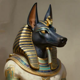 anthropomorphic egyptian god anubis, deep focus, highly detailed, digital painting, artstation, concept art, matte, sharp focus, illustration, art by artgerm and greg rutkowski and alphonse mucha