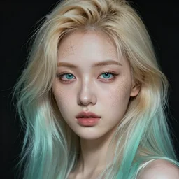 very cool girl blonde hair, mint higlights, light cute makeup, detailed portrait, intricate complexity, by greg rutkowski, artgerm, ross tran, conrad roset, takato yomamoto, ilya kuvshinov. 4 k, beautiful, cinematic dramatic atmosphere