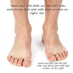 “ weak and flat feet on the left side, and strong feet with high arches on the right ” 4 k