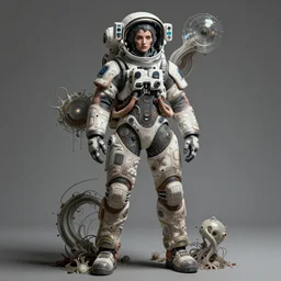 hyperrealistic portrait of a woman monster astronaut, full body portrait, well lit,  intricate abstract. cyberpunk,  intricate artwork, by Tooth Wu, wlop, beeple. octane render,in the style of Jin Kagetsu, James Jean and wlop, highly detailed, sharp focus, intricate concept art, digital painting, ambient lighting, 4k, artstation