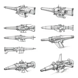 schematic diagrams of future weapons, patent office illustration