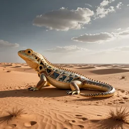 architectural photograph by iwan baan of a playful building in the shape of a monitor lizard in the middle of the desert, designed by future systems
