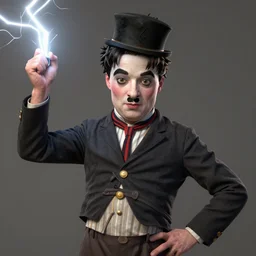 highly detailed portrait of charlie chaplin as the god zeus holding thunder, stephen bliss, unreal engine, fantasy art by greg rutkowski, rhads, ferdinand knab, makoto shinkai and lois van baarle, ilya kuvshinov, rossdraws, tom bagshaw, global illumination, radiant light, detailed and intricate environment