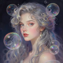 portrait of magical mystery tour, dreamy and ethereal, fantasy, intricate, elegant, rainbow bubbles, highly detailed, digital painting, concept art, smooth, sharp focus, illustration