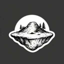 island black and white drawing logo