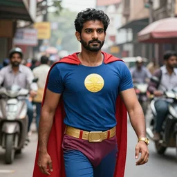 an indian superhero through the streets of delhi
