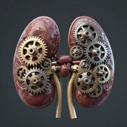 a human - kidney made of mechanical gears, highly detailed, digital painting, artstation, concept art, movie still, smooth, sharp focus uhd 8 k
