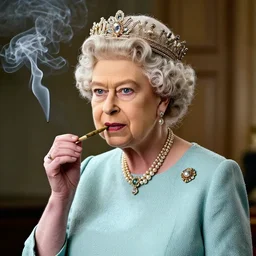Queen Elizabeth smoking weed Bob Marly Cover Art