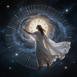 the prophet dreaming of divine magical reflections of knowledge encoded in time and space ultra high quality surrealism