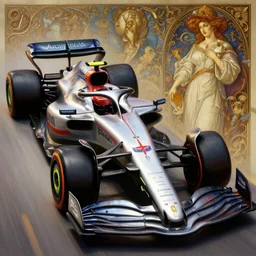 formula 1 race, intricate, highly detailed, digital painting, artstation, concept art, smooth, sharp focus, illustration, Unreal Engine 5, 8K, art by artgerm and greg rutkowski and alphonse mucha