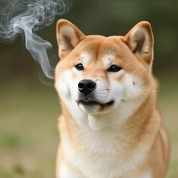 shiba inu dog smoking weed
